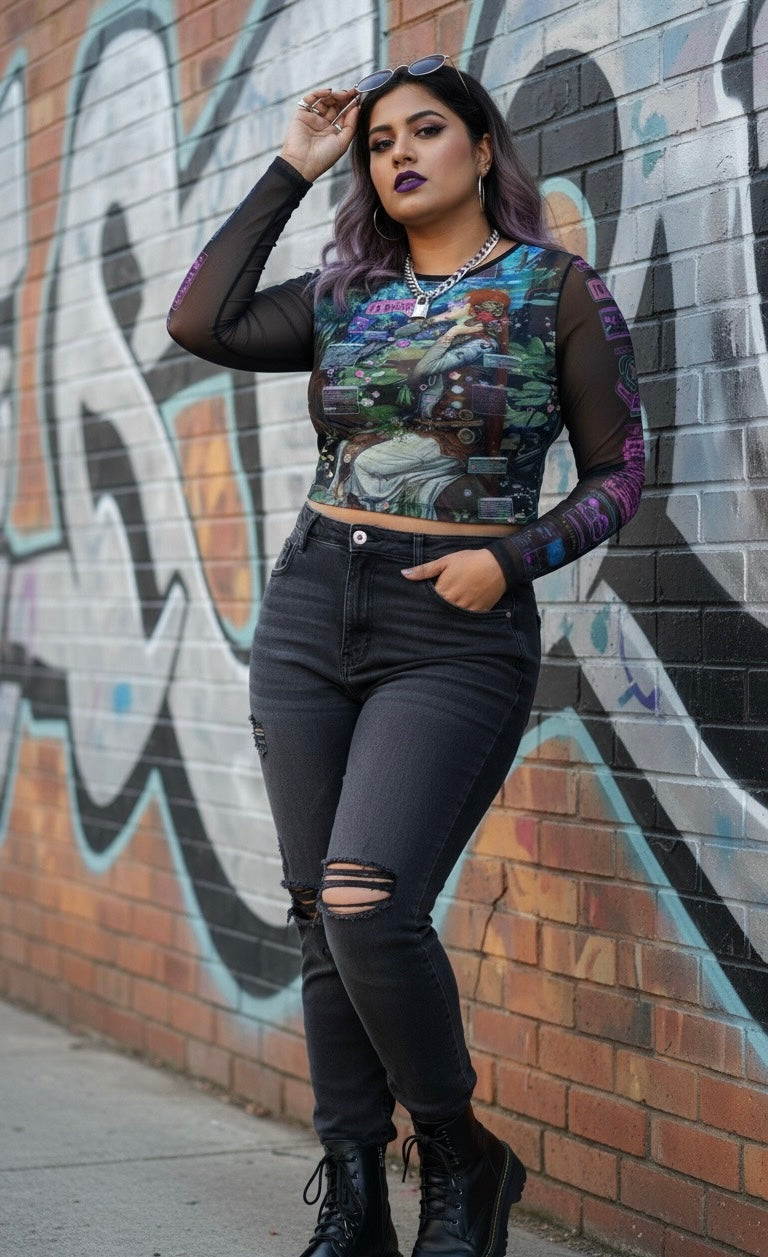 E-Girl sheer Crop Top