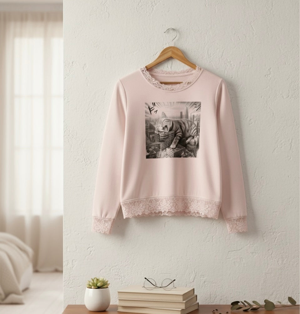 CatZillah Lace Sweatshirt