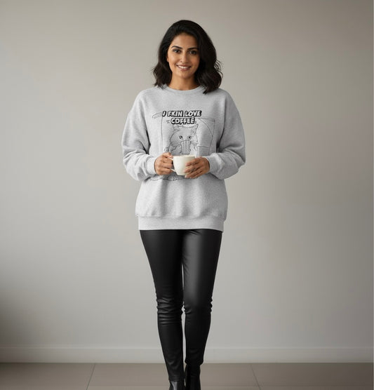 I Love Coffee Oversized Sweatshirt