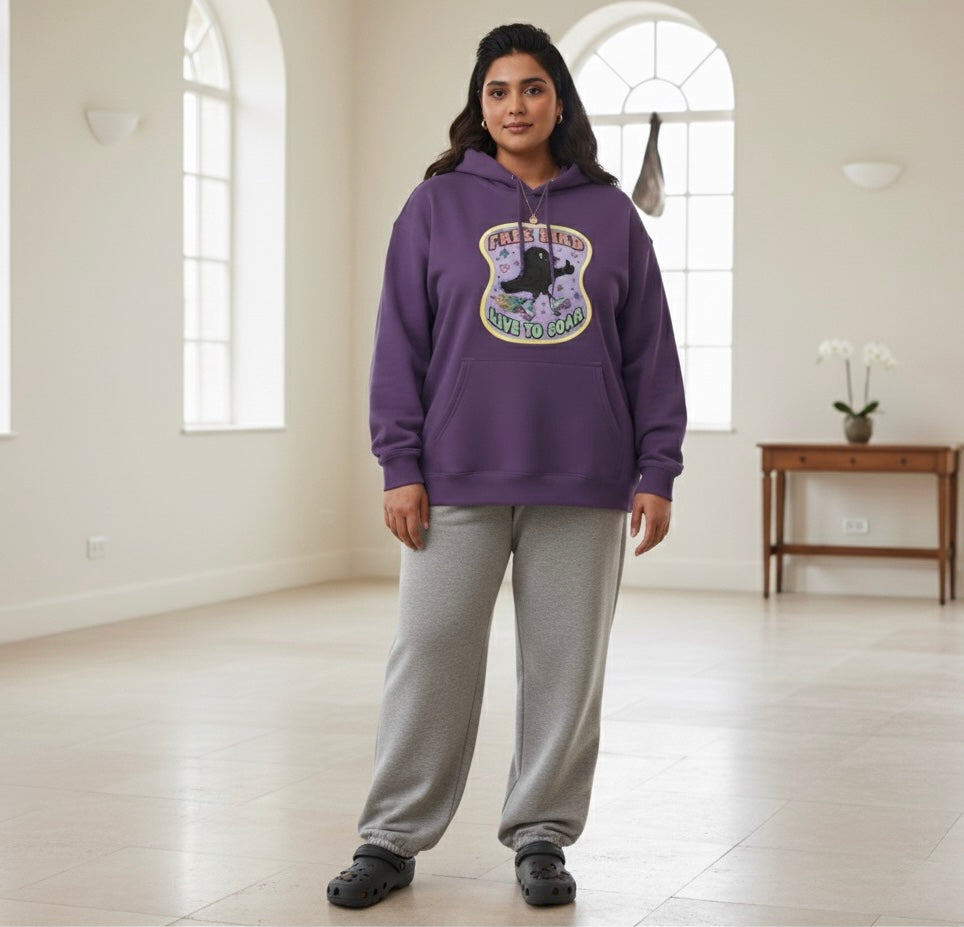 Plum Glide Oversized Hoodie (Unisex)