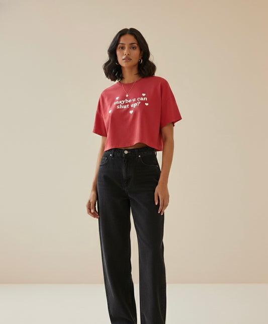 Need Peace Oversized Crop Top