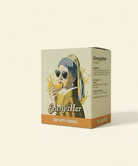 Girl with a Mango – EnergizHer Period Support Sachet Drink (Mango Flavour, 1 Box – 15 Sachets)