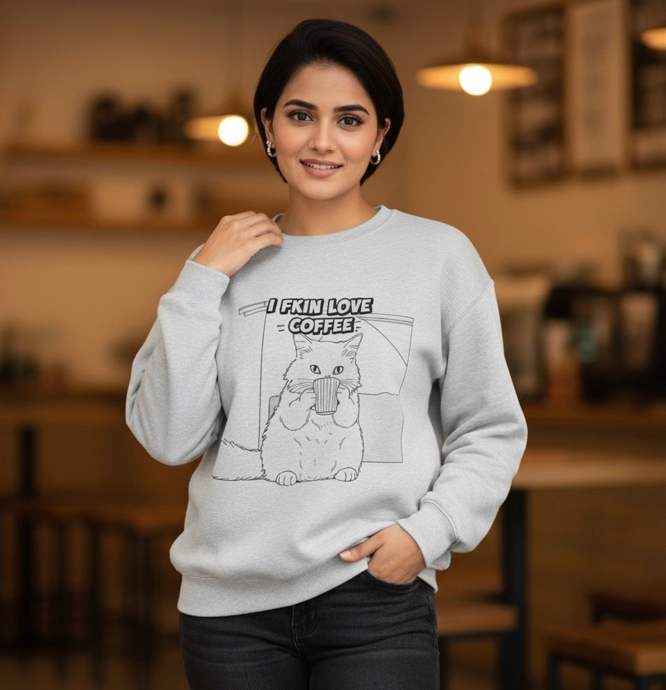 I Love Coffee Oversized Sweatshirt