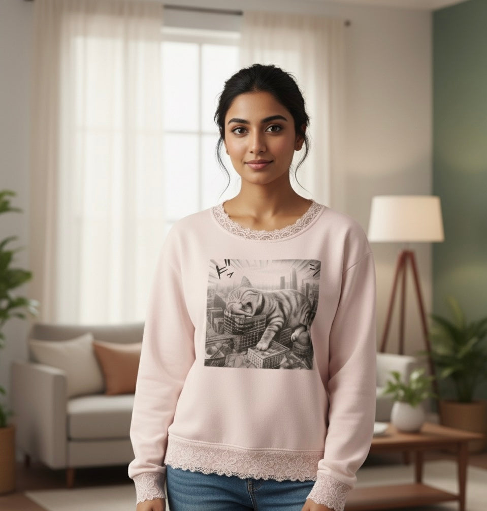 CatZillah Lace Sweatshirt