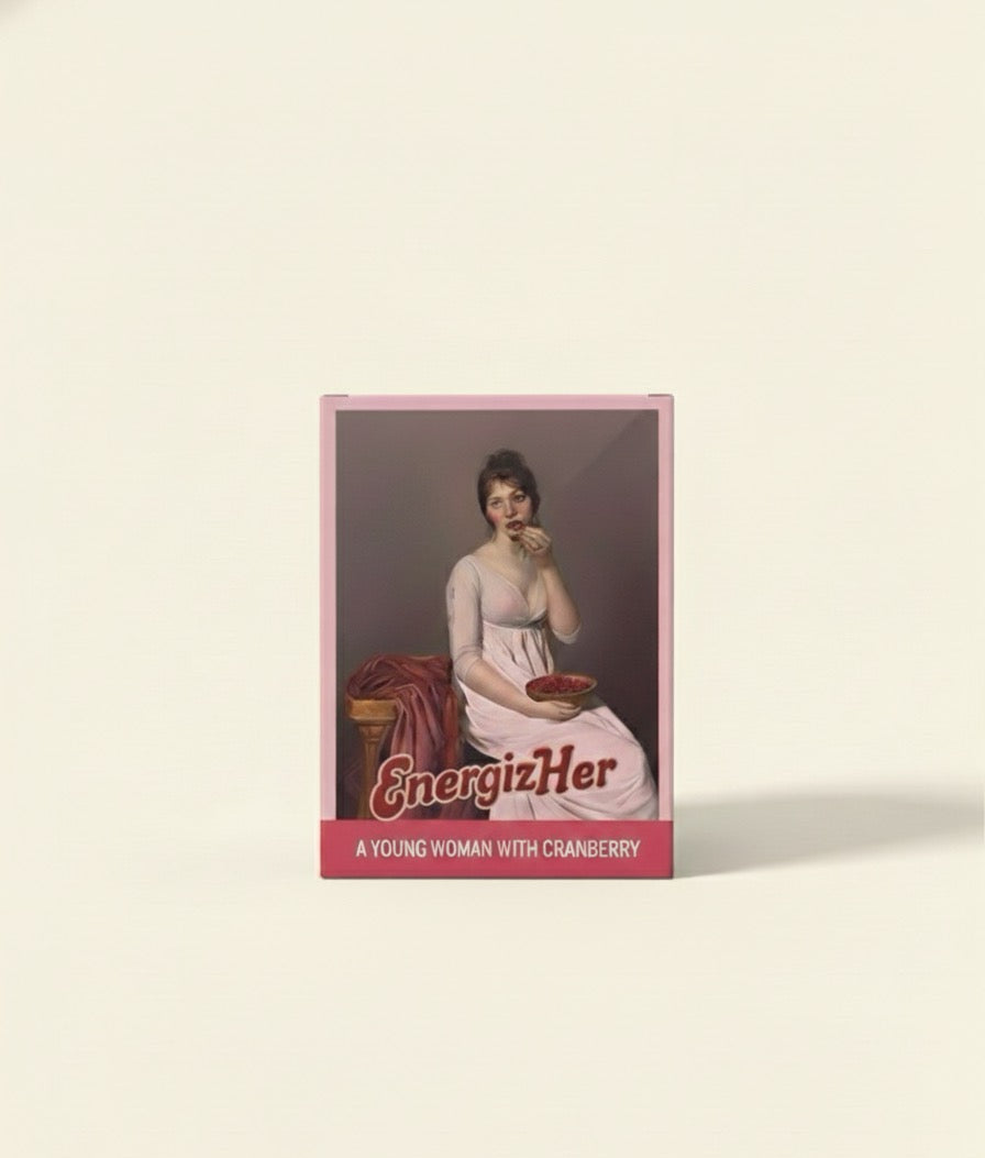 A Young Woman with Cranberry – EnergizHer UTI & Period Support Sachet Drink (1 Box – 15 Sachets)