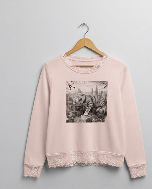CatZillah Lace Sweatshirt