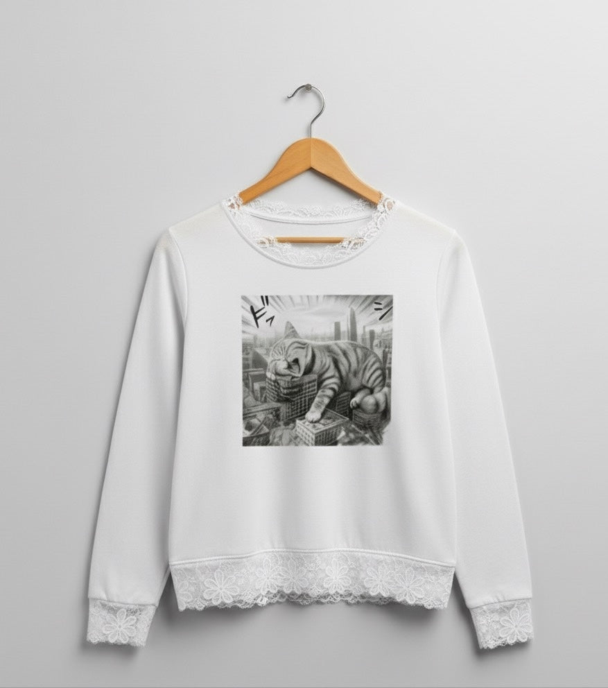 CatZillah Lace Sweatshirt