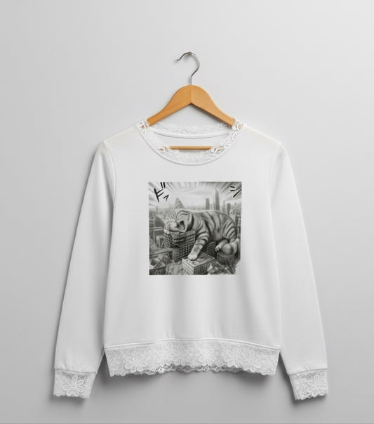 CatZillah Lace Sweatshirt