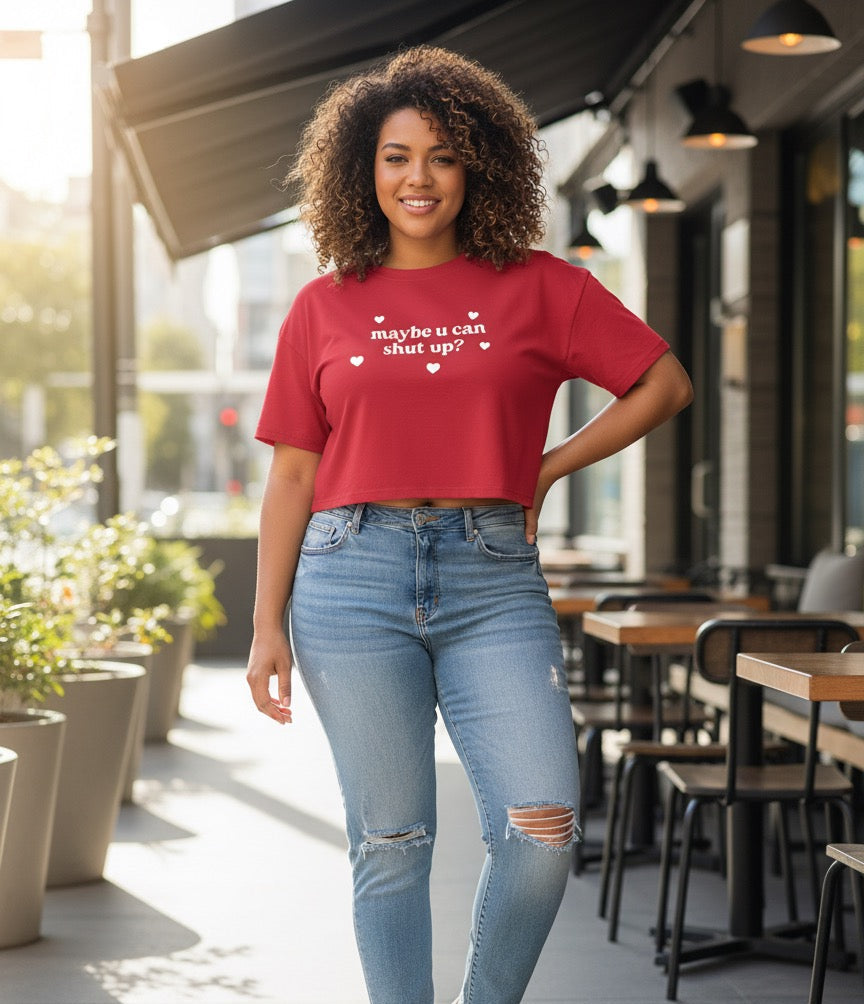 Need Peace Oversized Crop Top