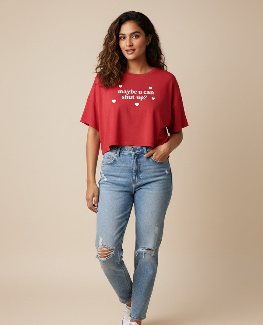Need Peace Oversized Crop Top