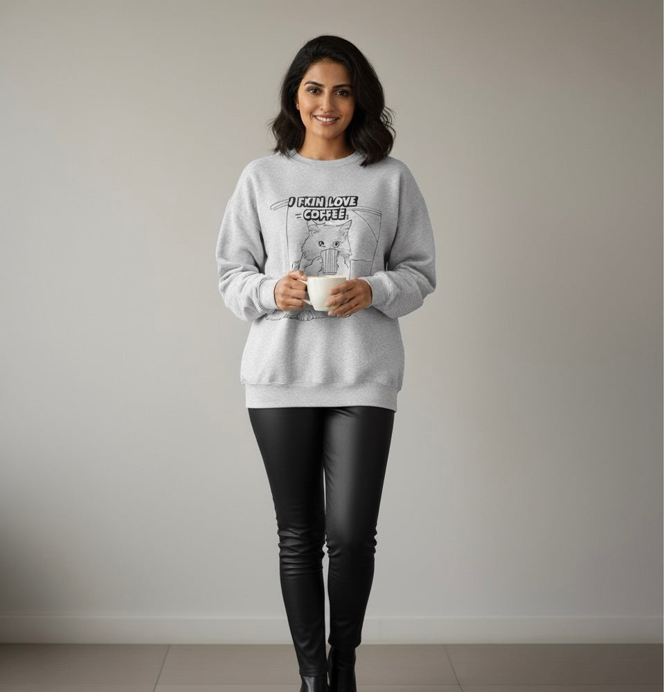 I Love Coffee Oversized Sweatshirt