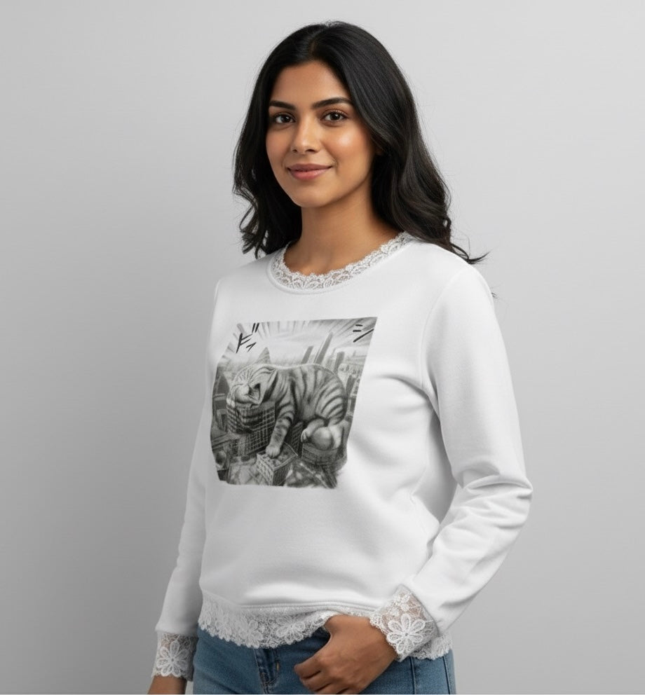 CatZillah Lace Sweatshirt