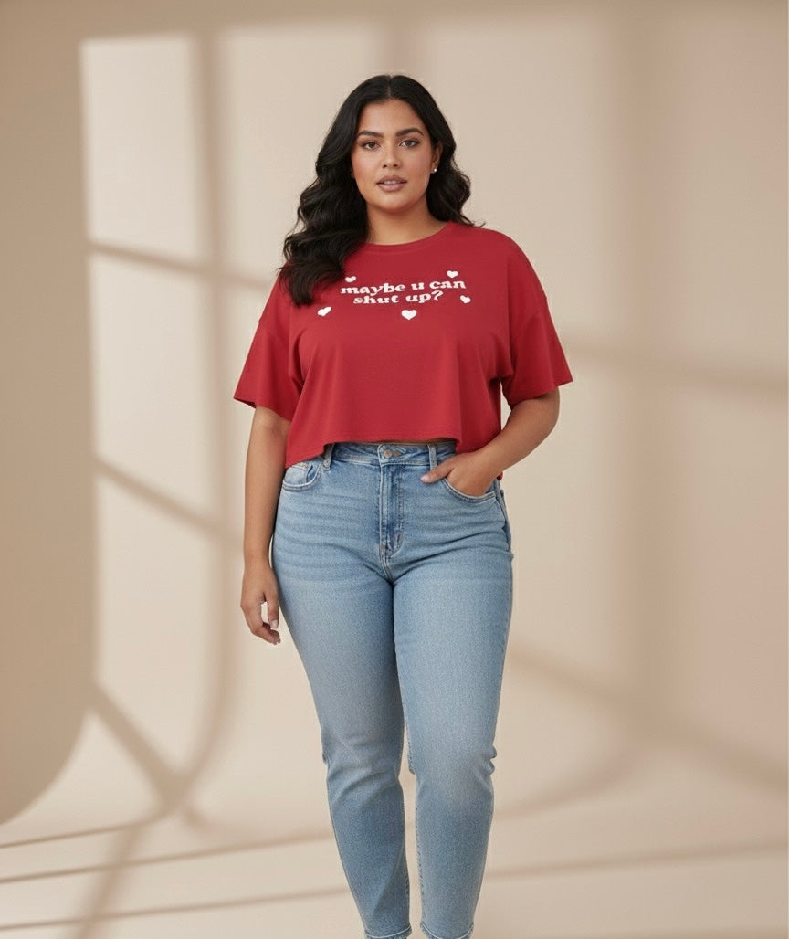 Need Peace Oversized Crop Top