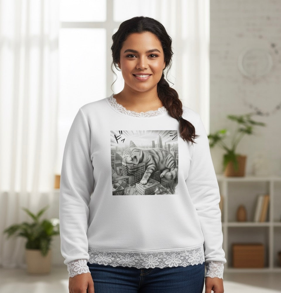CatZillah Lace Sweatshirt