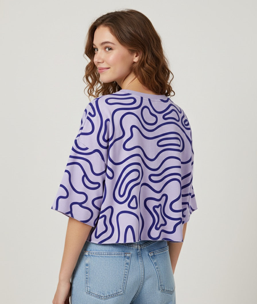 Tired Oversized Crop Top