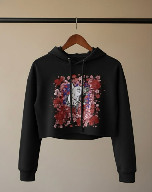 Rage in Bloom Crop Hoodie